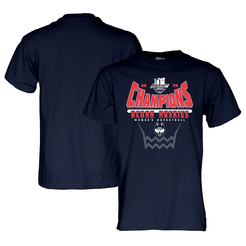 T-shirt bleu marine 84 UConn Huskies 2025 Big East Women's Basketball Conference Champions Tournament pour hommes