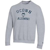 Sweat-shirt gris Champion pour homme avec logo des anciens Huskies de l'UConn