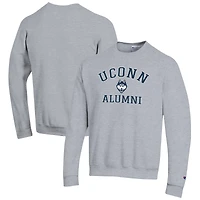 Men's Champion  Gray UConn Huskies Alumni Logo Arch Pullover Sweatshirt