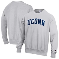 Sweat-shirt en molleton à tissage inversé Champion Gray UConn Huskies pour homme