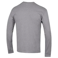 Men's Champion  Heather Gray UConn Huskies Arch Over Logo 2-Hit Long Sleeve T-Shirt
