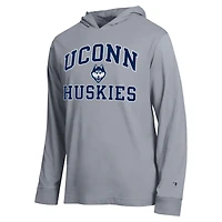 Men's Champion  Heather Gray UConn Huskies High Motor All-Star Long Sleeve Hooded T-Shirt