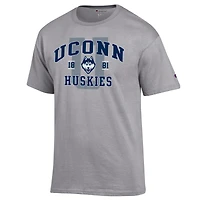 T-shirt universitaire Champion Heather Gray UConn Huskies pour hommes
