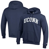 Sweat à capuche en polaire Basic Arch pour homme Champion Navy UConn Huskies