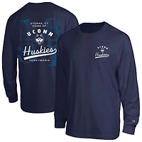 Men's Champion  Navy UConn Huskies Laminated All-Star Long Sleeve T-Shirt