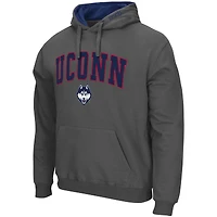 Men's Colosseum Charcoal UConn Huskies Arch & Logo 3.0 Pullover Hoodie