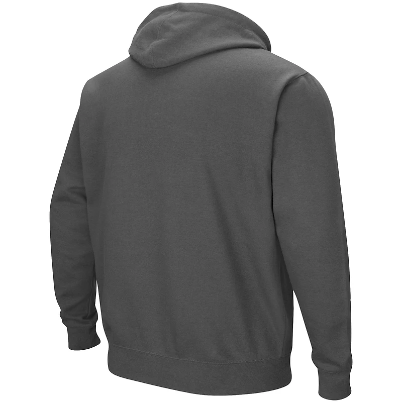 Men's Colosseum Charcoal UConn Huskies Arch & Logo 3.0 Pullover Hoodie