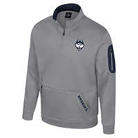 Veste polaire à fermeture éclair quart de tour Mainframe des Huskies l'UConn pour homme, gris Colosseum