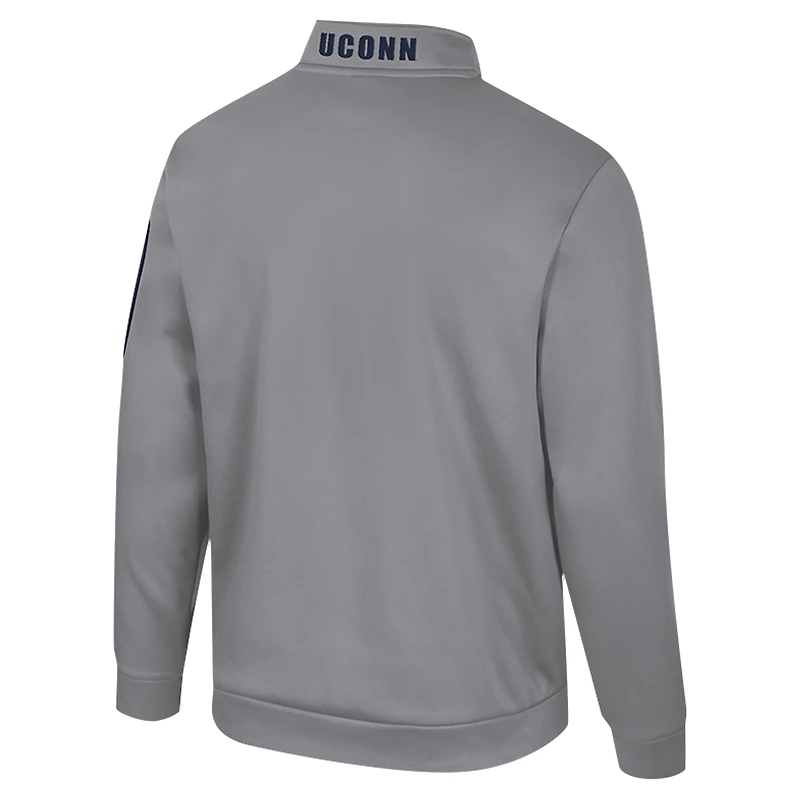 Men's Colosseum Gray UConn Huskies Mainframe Quarter-Zip Fleece Jacket