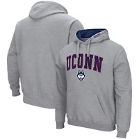 Sweat à capuche UConn Huskies Arch & Logo 3.0 Colosseum gris chiné pour homme