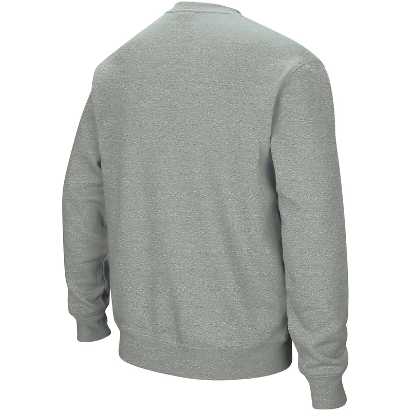 Men's Colosseum Heather Gray UConn Huskies Arch & Logo Crew Neck Sweatshirt