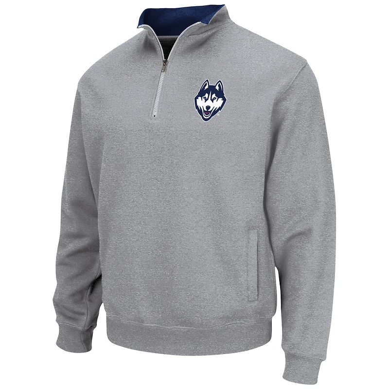 Veste Colosseum Heathered Grey UConn Huskies Tortugas Team Logo Quarter-Zip pour homme