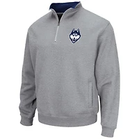 Veste Colosseum Heathered Grey UConn Huskies Tortugas Team Logo Quarter-Zip pour homme
