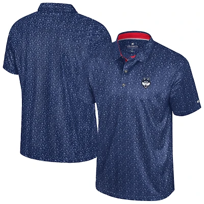Men's Colosseum  Navy UConn Huskies Football Print Polo