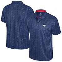 Men's Colosseum  Navy UConn Huskies Football Print Polo