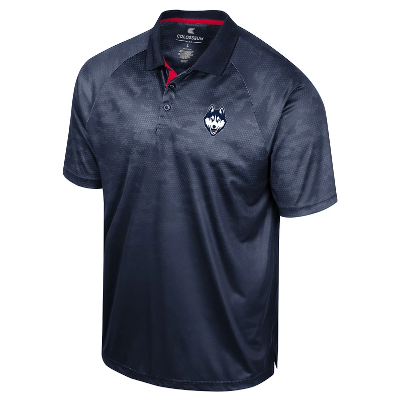 Men's Colosseum Navy UConn Huskies Honeycomb Raglan Polo