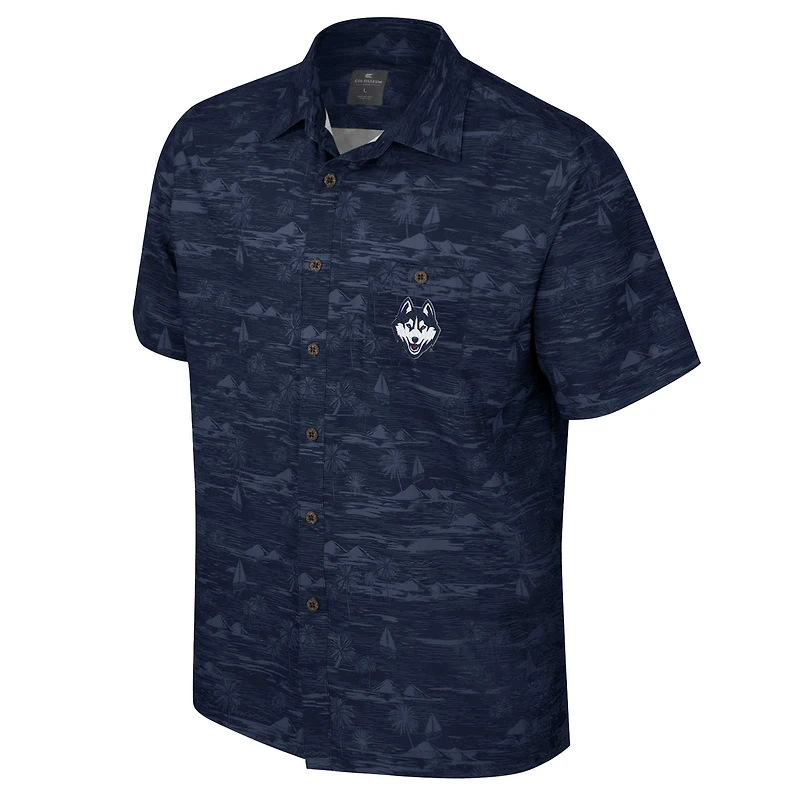 Chemise boutonnée Colosseum Navy UConn Huskies Ozark pour hommes