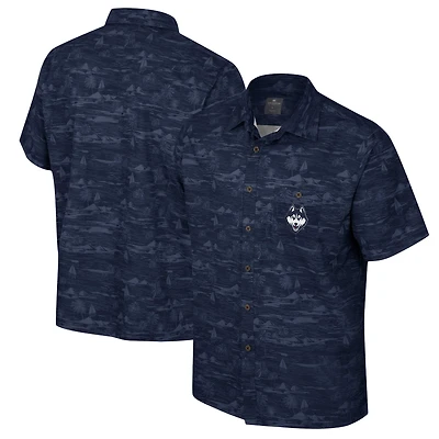 Chemise boutonnée Colosseum Navy UConn Huskies Ozark pour hommes