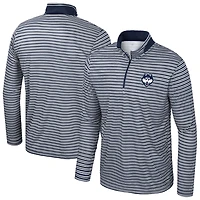 Men's Colosseum Navy UConn Huskies Striped Quarter-Zip Top