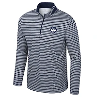 Men's Colosseum Navy UConn Huskies Striped Quarter-Zip Top