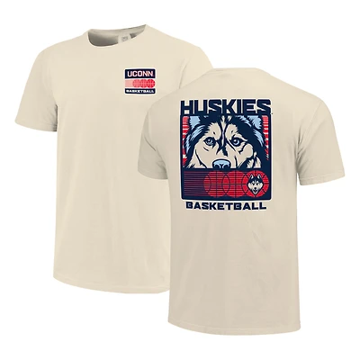 Men's  Cream UConn Huskies Basketball Staredown Comfort Colors