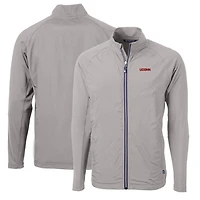 Veste hybride en tricot écologique recyclé à fermeture éclair intégrale pour homme, modèle Cutter & Buck gris des Huskies de l'UConn, taille grande et