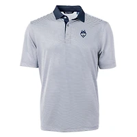 Polo Cutter & Buck pour homme, bleu marine/blanc, UConn Huskies, grandes tailles, en piqué écologique à micro-rayures recyclées.