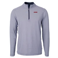 Pull-over zippé recyclé à micro-rayures et piqué écologique Virtue pour homme, bleu marine/blanc, UConn Huskies, taille grande