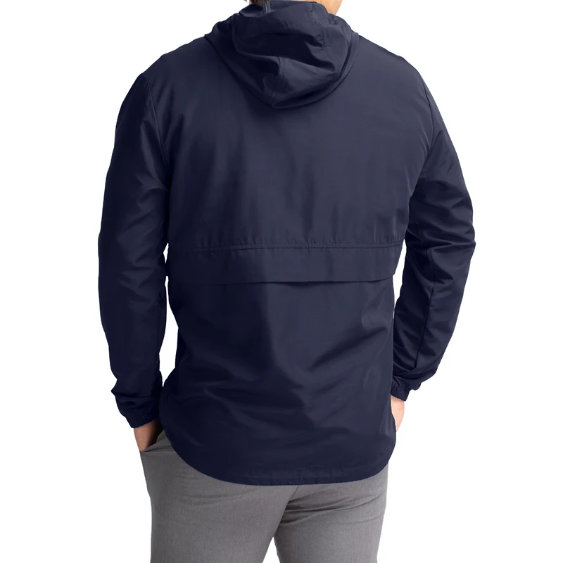 Men's Cutter & Buck Navy UConn Huskies Charter Eco Recycled Half-Zip Anorak Jacket