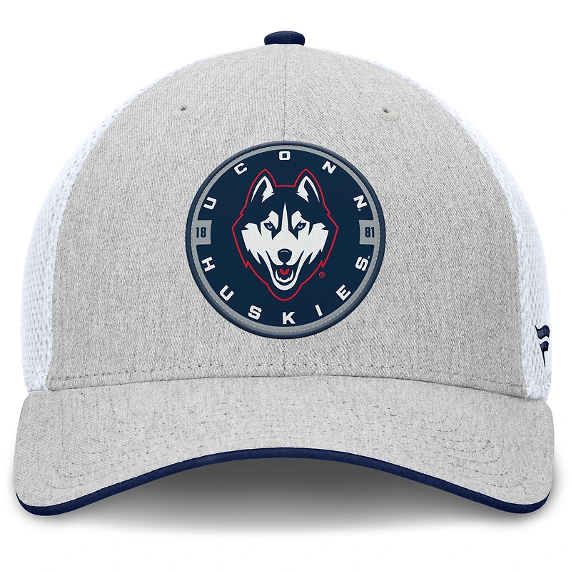 Casquette Trigger Flex gris chiné pour homme des Huskies de l'UConn