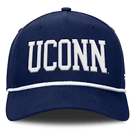 Casquette ajustable Fanatics bleu marine UConn Huskies avec corde de balle de faute
