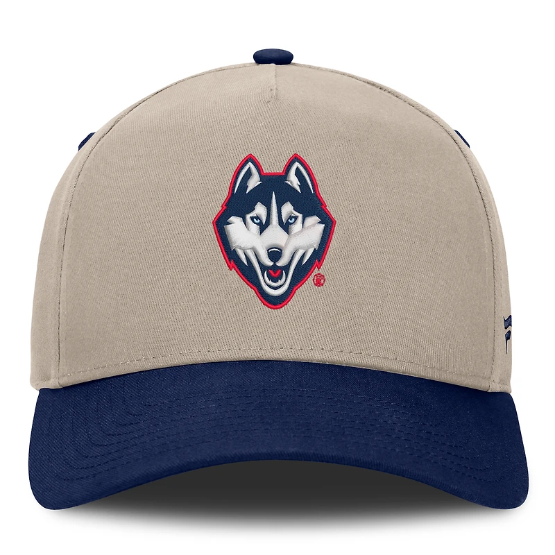 Men's Fanatics Stone/Navy UConn Huskies Veteran Two-Tone Adjustable Hat