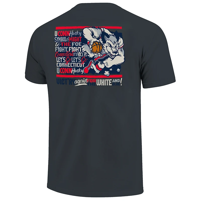 T-shirt bleu marine pour homme avec mascotte des Huskies de l'UConn
