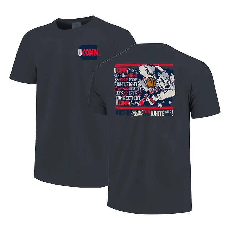 T-shirt bleu marine pour homme avec mascotte des Huskies de l'UConn