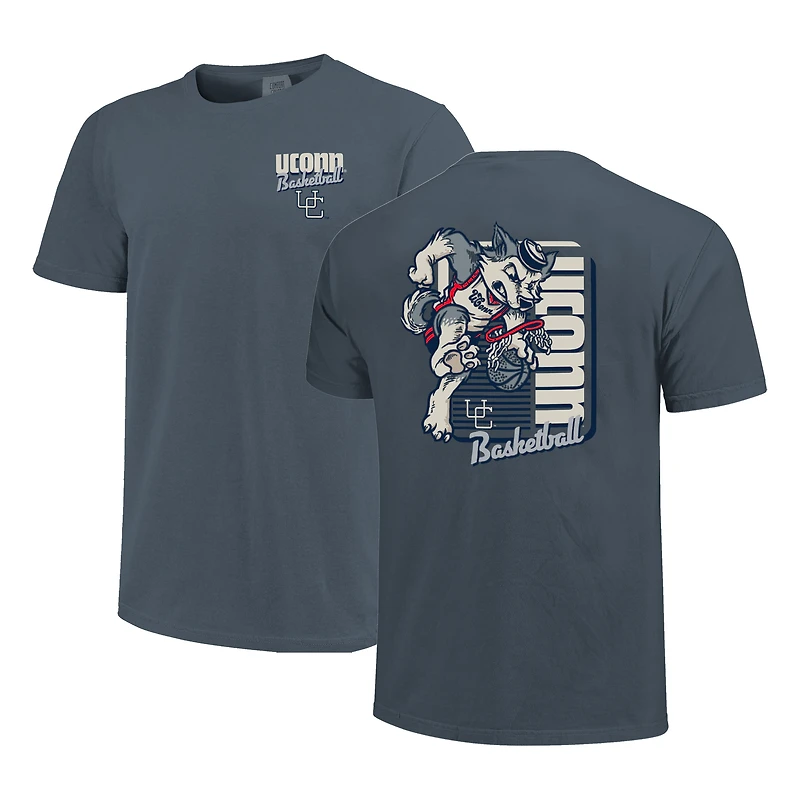 T-shirt bleu marine pour homme, motif mascotte des Huskies de l'UConn