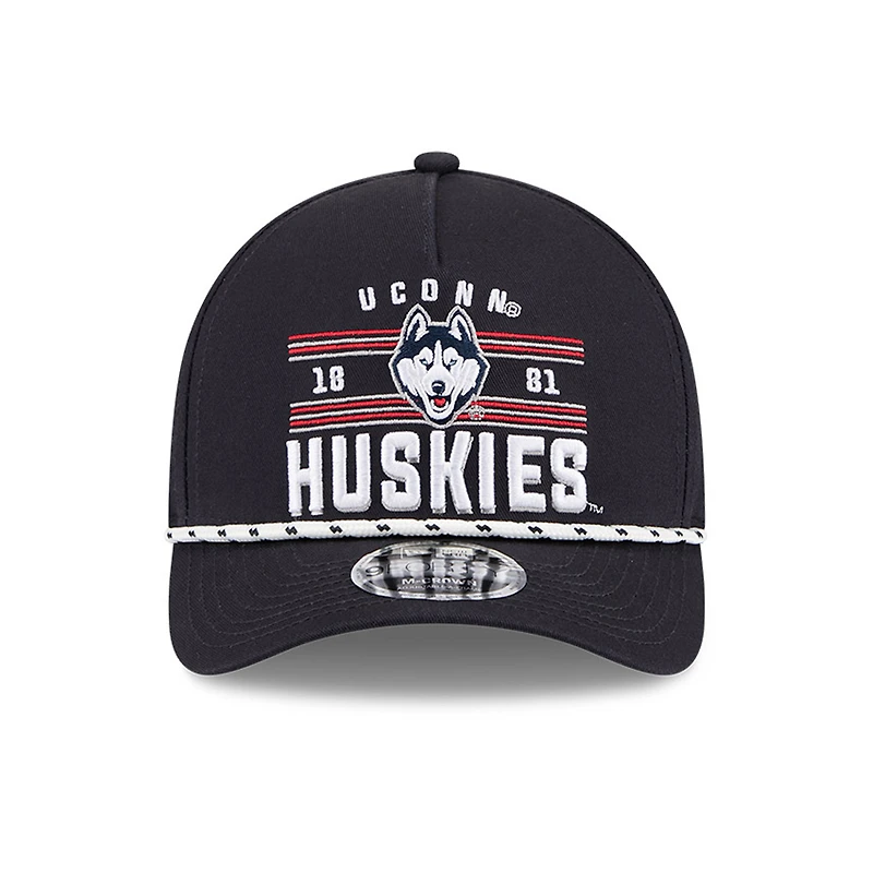 Casquette ajustable New Era noire pour homme UConn Huskies Historic March Madness 9FORTY M-Crown