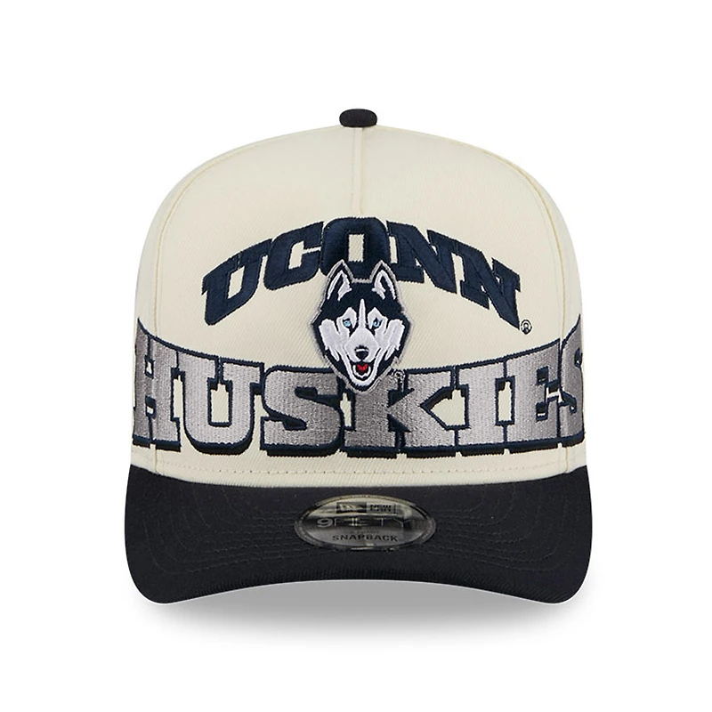 Casquette snapback New Era crème/marine UConn Huskies March Madness Historic Collection 9FIFTY pour homme