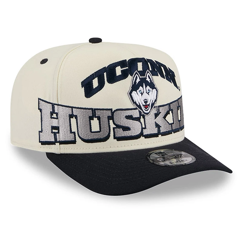 Casquette snapback New Era crème/marine UConn Huskies March Madness Historic Collection 9FIFTY pour homme