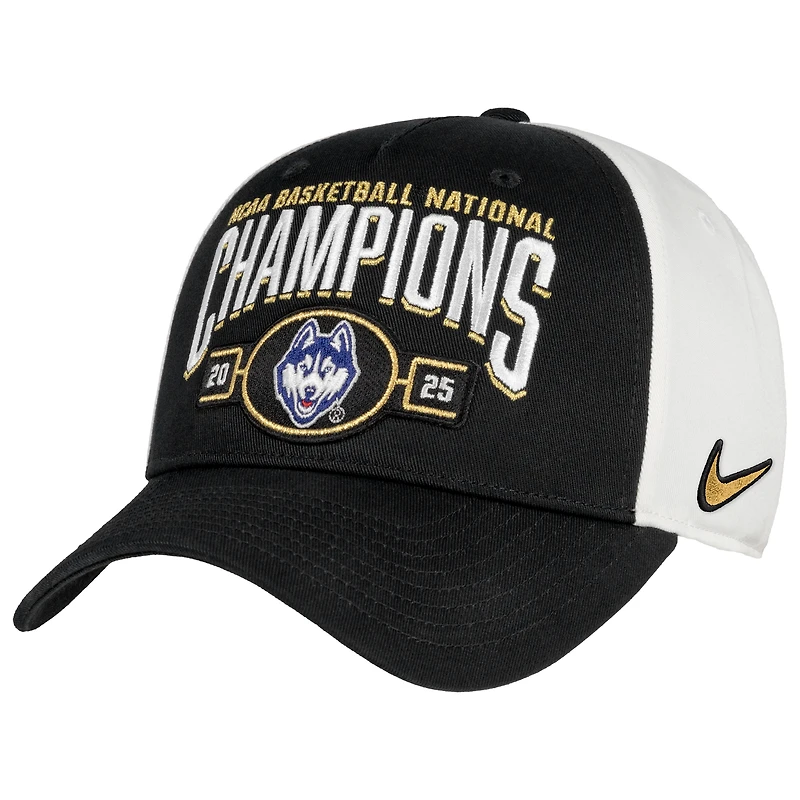 Men's Nike  Black UConn Huskies 2025 NCAA Women's Basketball National Champions Locker Room Adjustable Hat