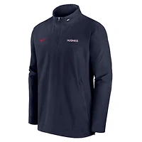 Veste à capuche zippée Nike UConn Huskies 2024 Sideline Coach pour homme Bleu marine