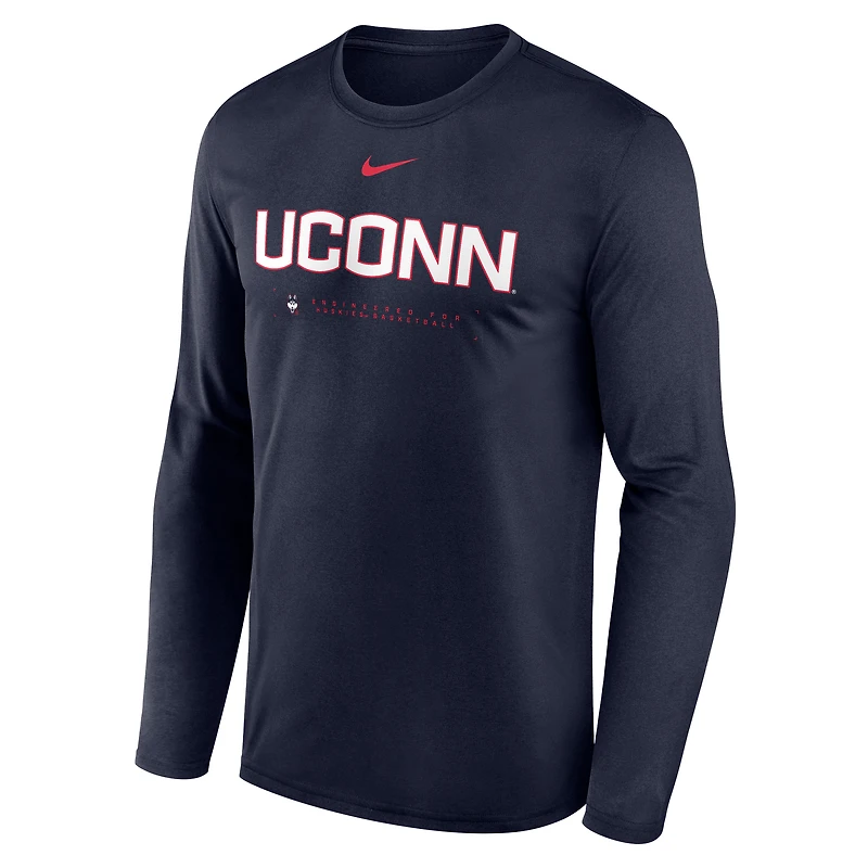 Men's Nike Navy UConn Huskies 2025 Courtside Basketball Shootaround Dri-FIT Long Sleeve T-Shirt