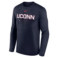 Men's Nike Navy UConn Huskies 2025 Courtside Basketball Shootaround Dri-FIT Long Sleeve T-Shirt