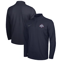 Pull Nike bleu marine UConn Huskies pour homme, champion national de basketball féminin NCAA 2025, Intensity, à quart zip