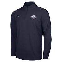 Pull Nike bleu marine UConn Huskies pour homme, champion national de basketball féminin NCAA 2025, Intensity, à quart zip