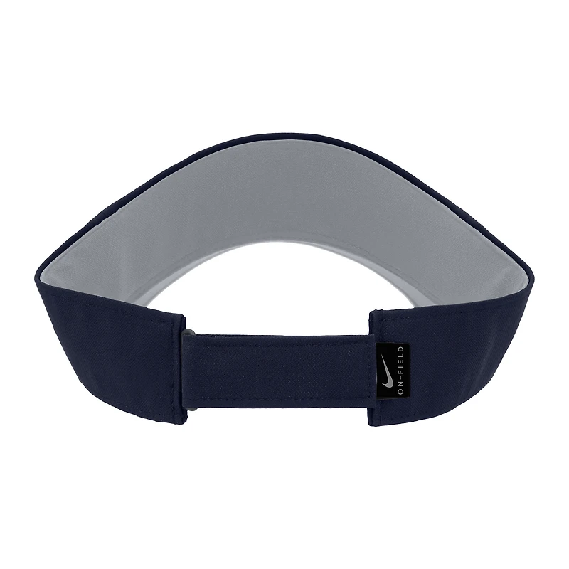 Visière ajustable Nike On-Field Ace Performance bleu marine pour homme des Huskies de l'UConn 2025