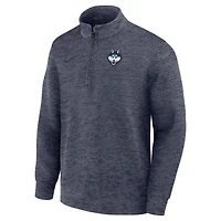 Pull-over Nike bleu marine UConn Huskies Coaches Dri-FIT à demi-zip pour homme