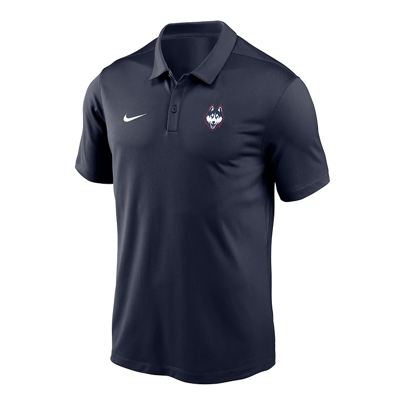 Polo Nike Victory Solid Performance bleu marine pour homme des Huskies de l'UConn