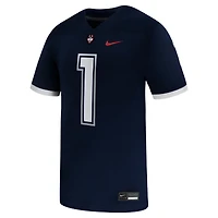 Men's Nike #1 Navy UConn Huskies  Game Football Jersey