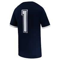 Men's Nike #1 Navy UConn Huskies  Game Football Jersey