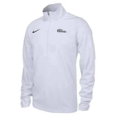 Veste d'entraînement Nike blanche à fermeture éclair quart de tour pour homme UConn Huskies Vault